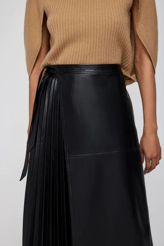 MAR PLEATED MIDI SPLIT SKIRT