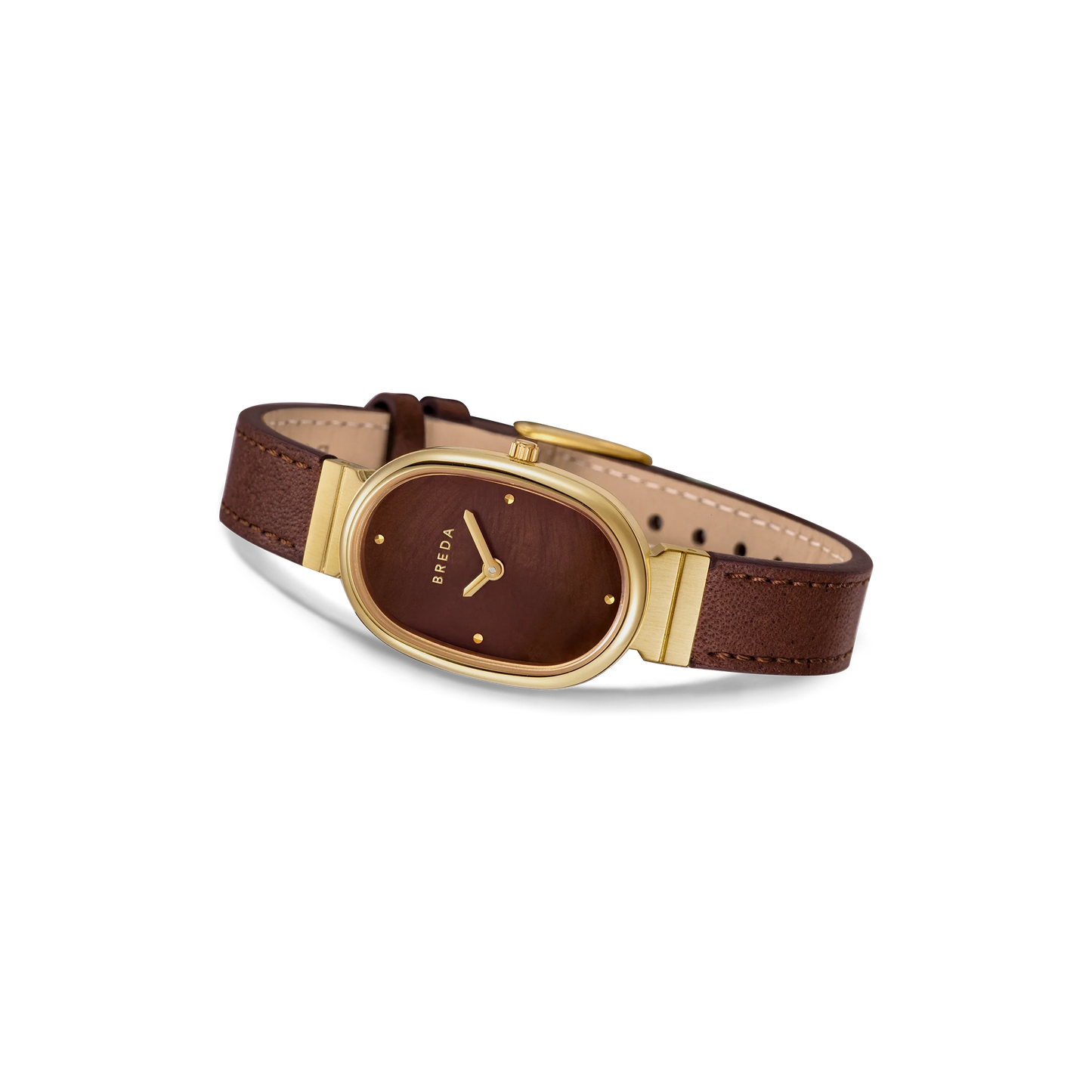 Jane Leather Watch - Gold/Brown/Brown