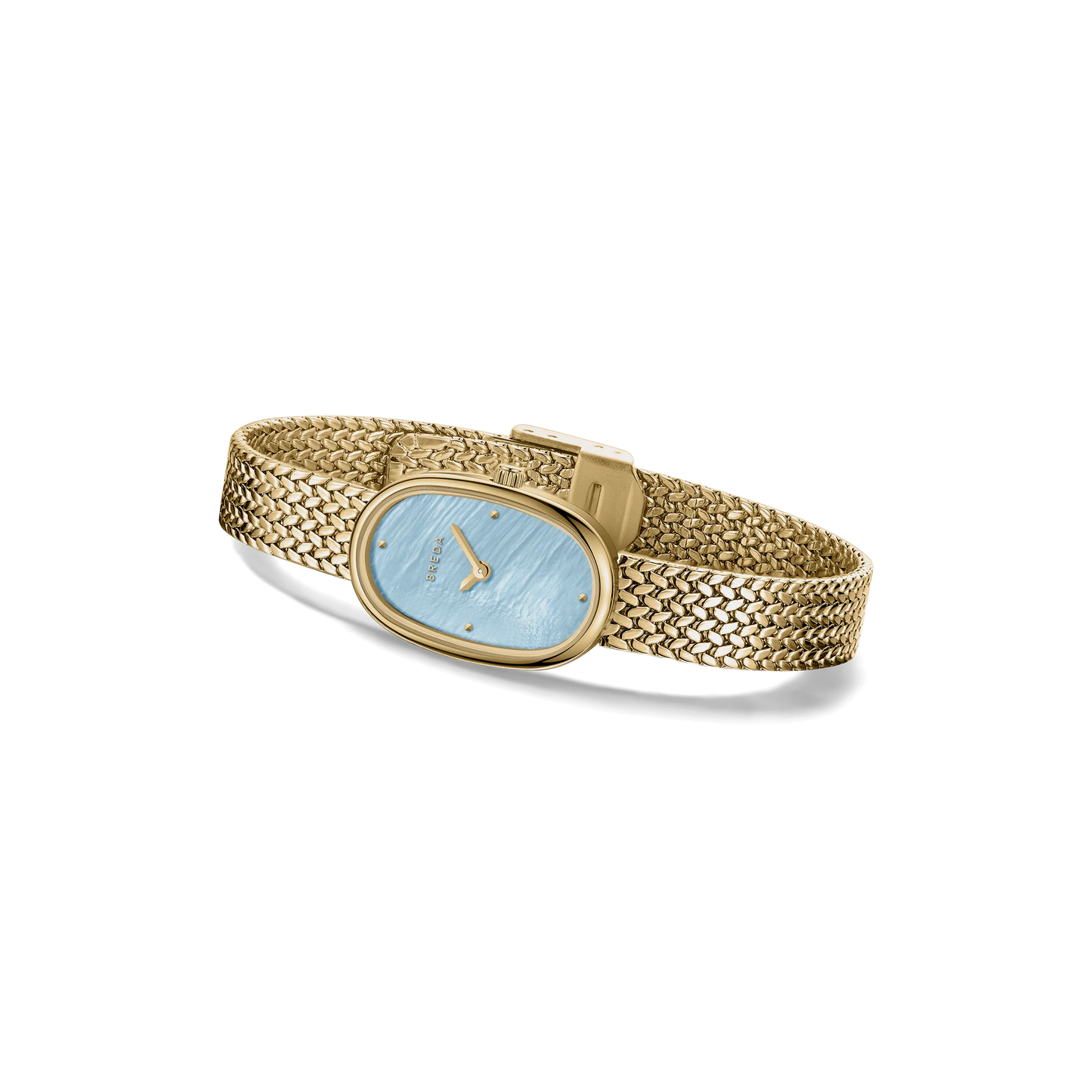 Jane Mini Tethered - Gold and Sky Metal Bracelet Watch