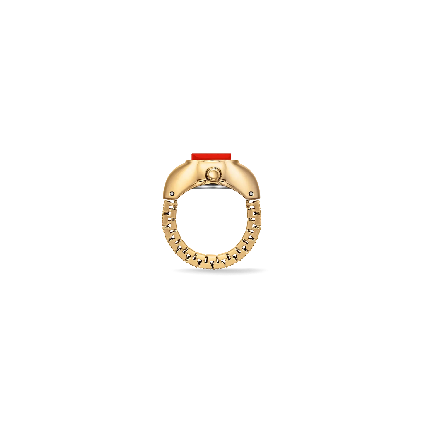 Nocturne - Gold & Red Expandable Ring Watch, 16MM