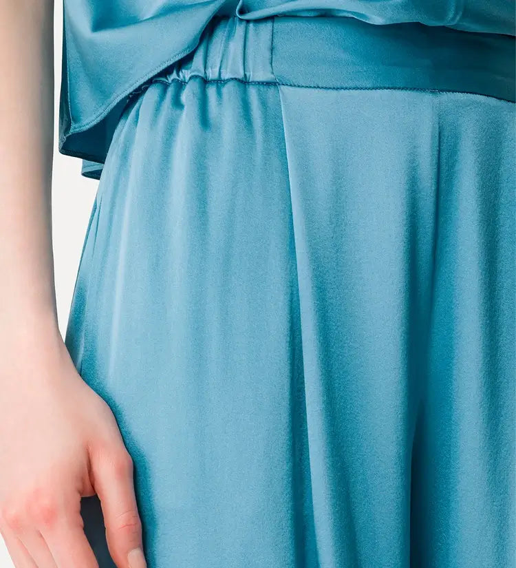 HEAVY STRETCH SILK SATIN REGULAR WAIST PANTS