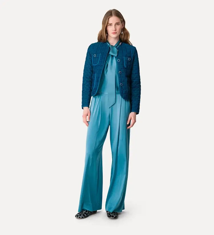 HEAVY STRETCH SILK SATIN REGULAR WAIST PANTS