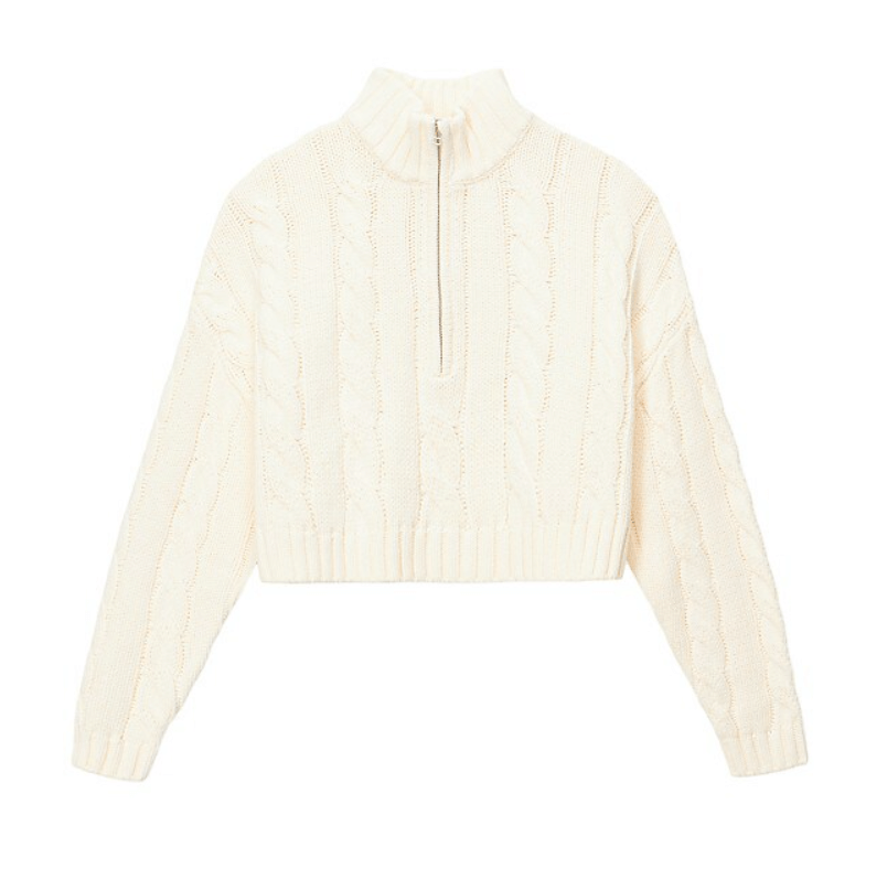 CROPPED HAMPTON SWEATER IVORY