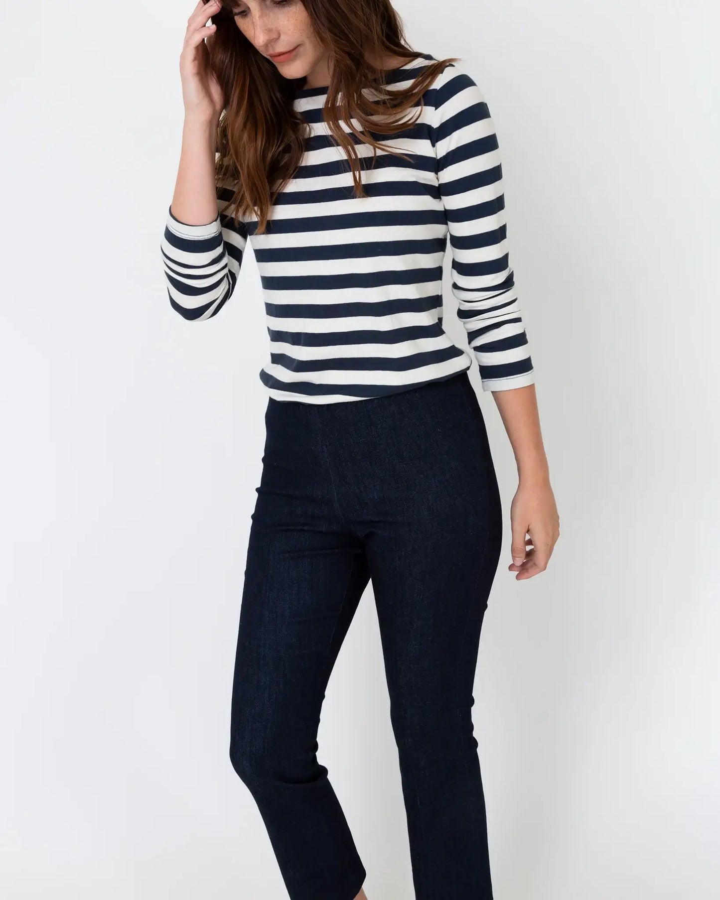 FAYE FLARE CROPPED PANT- INDIGO STRETCH