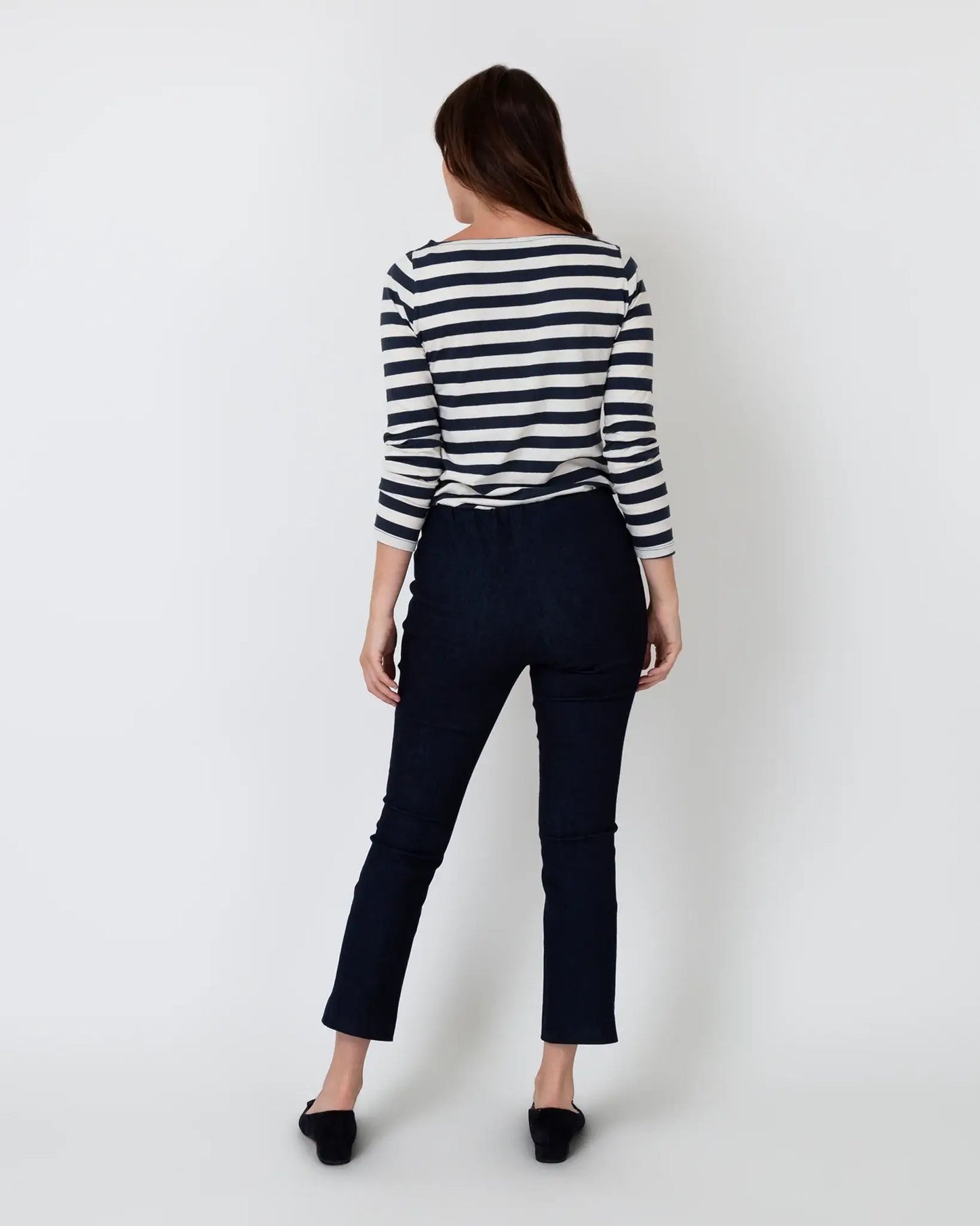 FAYE FLARE CROPPED PANT- INDIGO STRETCH