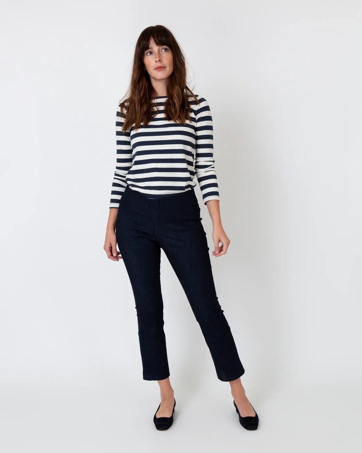 FAYE FLARE CROPPED PANT- INDIGO STRETCH