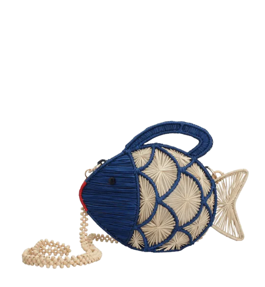 NAVY BLUE FISH HANDBAG
