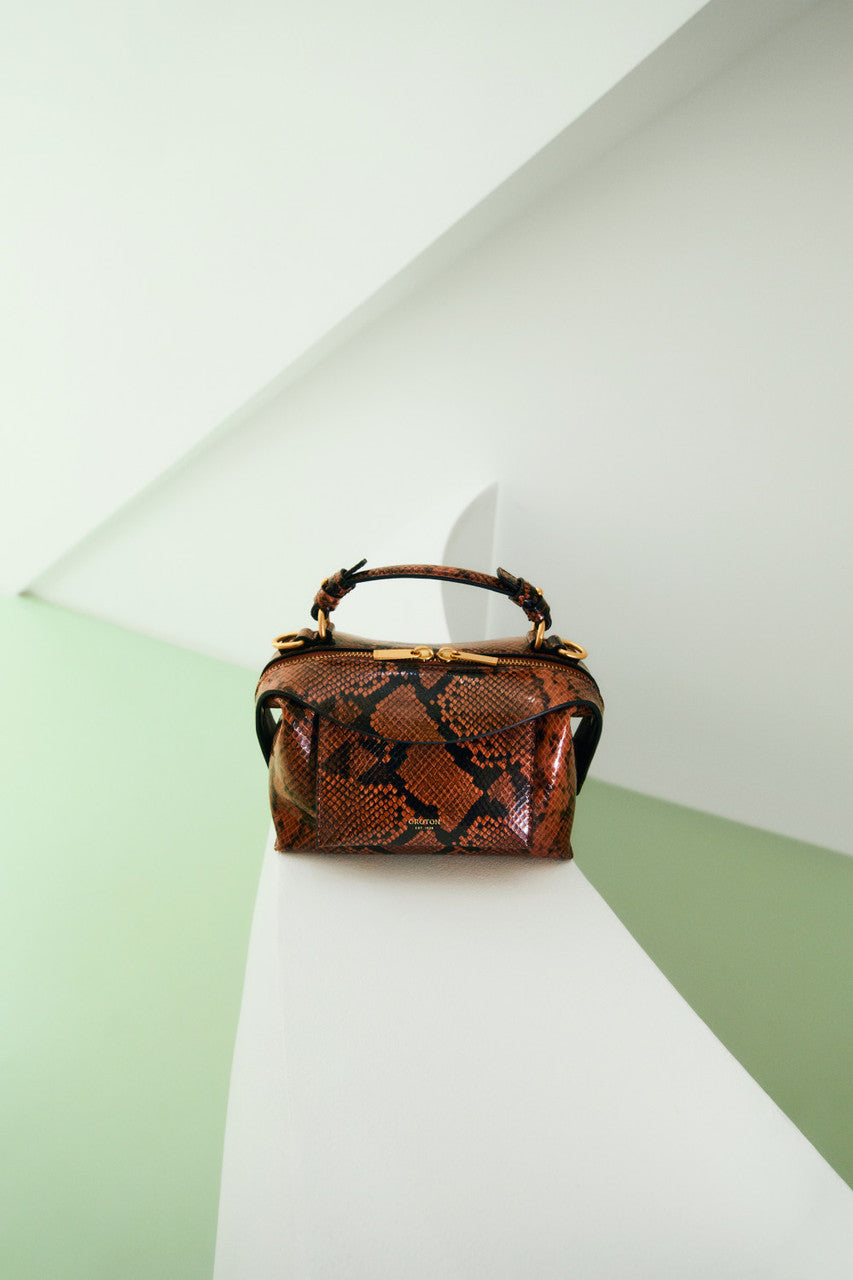 MICA MINI BOWLER CRACKLE IN COPPER SNAKE
