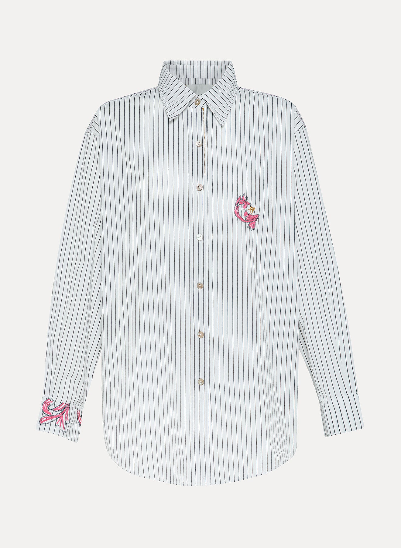 "MUSA" EMBROIDERY WOOL BLEND SHIRT
