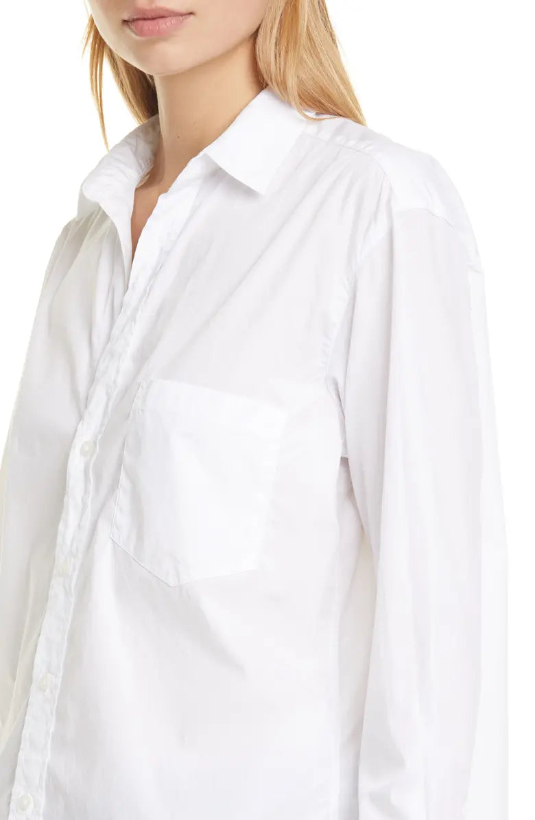 JOEDY WOVEN BUTTON UP IN WHITE SUPERLUXE