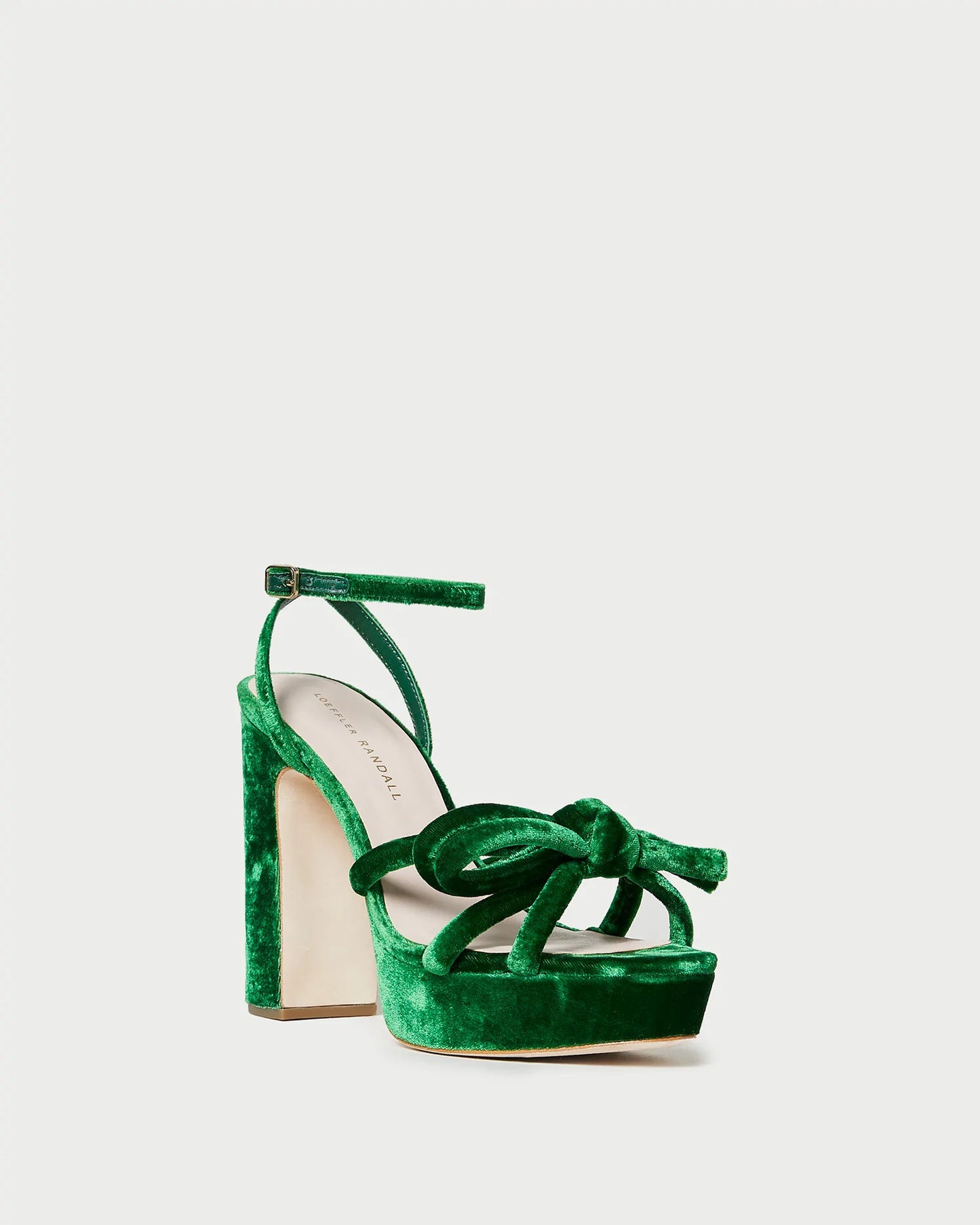 MELANY BOW HEELED VELVET PLATFORM SANDAL