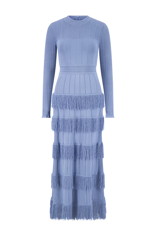 FRIGE DETAIL KNIT PIPER DRESS