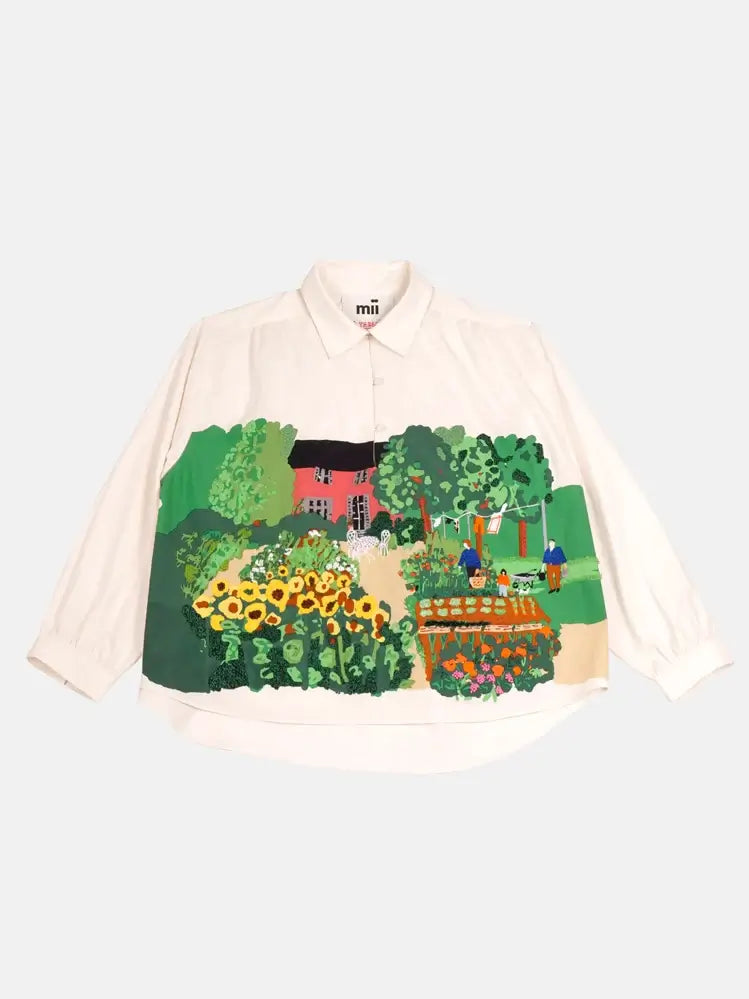PRINTED HAND EMBROIDERED BLOUSE