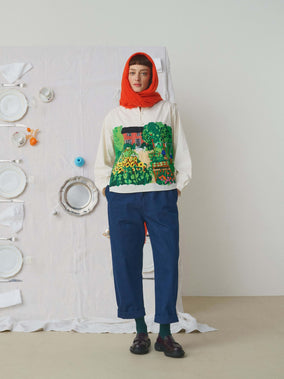 PRINTED HAND EMBROIDERED BLOUSE