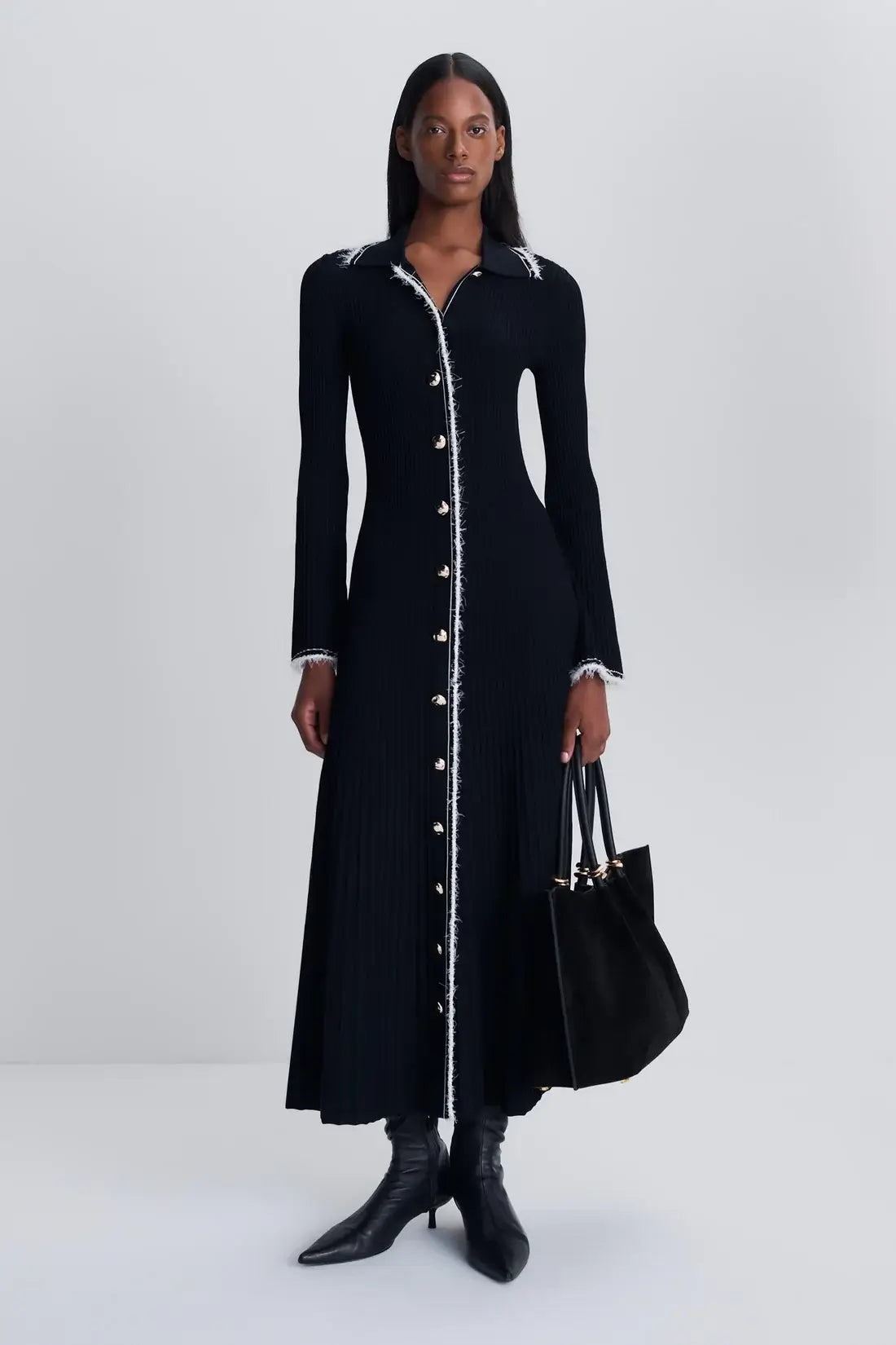 Orelia L/S Midi Dress - Black