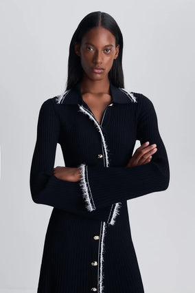 Orelia L/S Midi Dress - Black