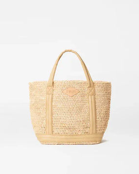 SMALL RAFFIA TOTE - RAFFIA/CAMEL