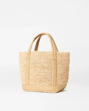 SMALL RAFFIA TOTE - RAFFIA/CAMEL