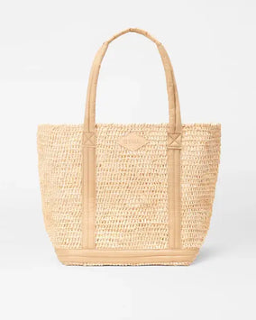 MEDIUM RAFFIA TOTE - RAFFIA/CAMEL