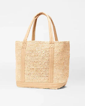 MEDIUM RAFFIA TOTE - RAFFIA/CAMEL