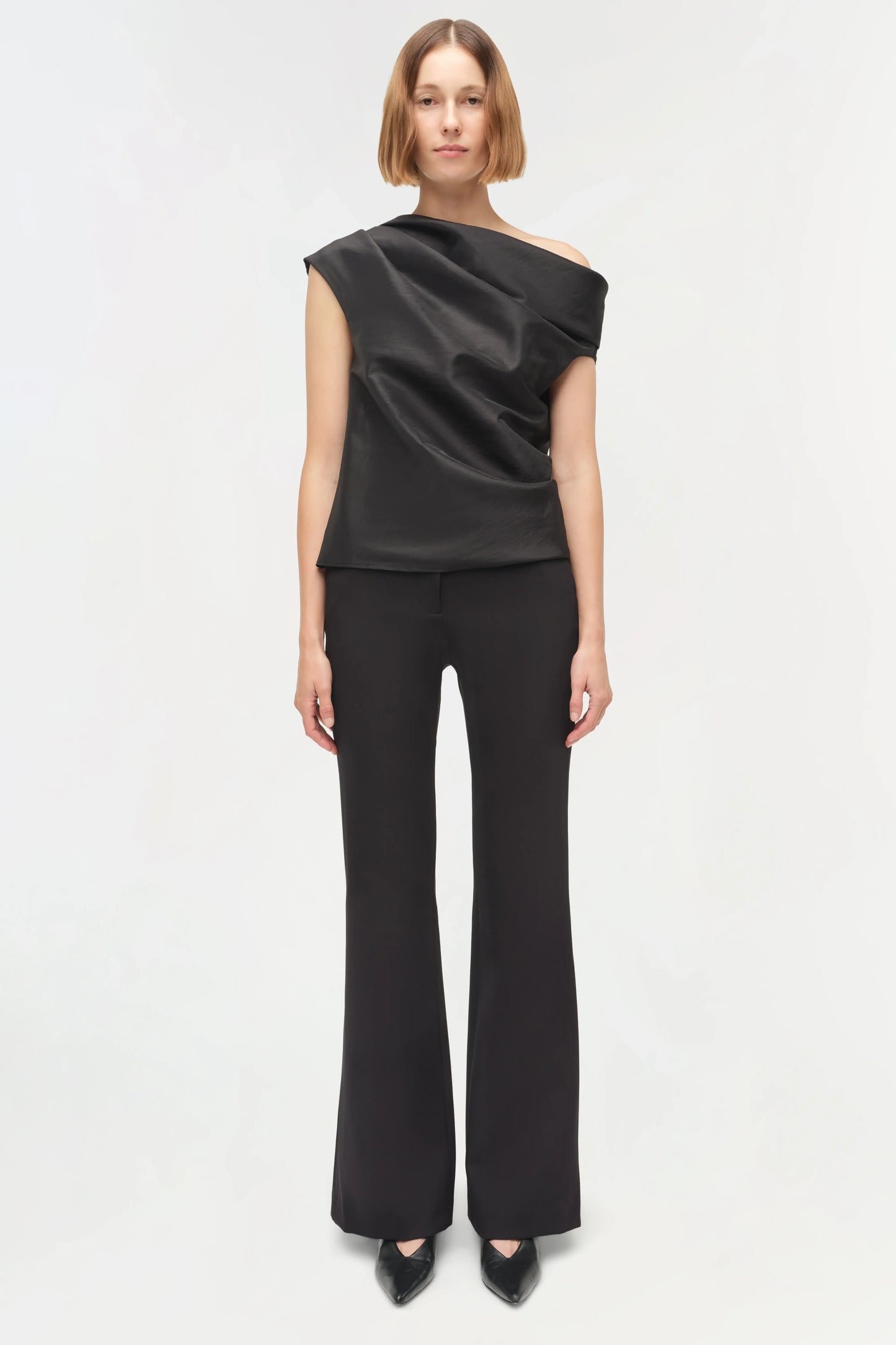 VIVIA DRAPED TOP- BLACK