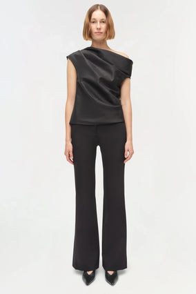 VIVIA DRAPED TOP- BLACK