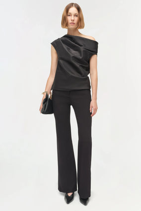 VIVIA DRAPED TOP- BLACK