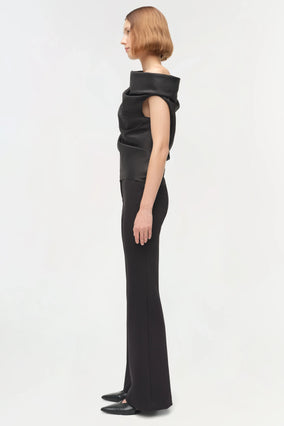 VIVIA DRAPED TOP- BLACK