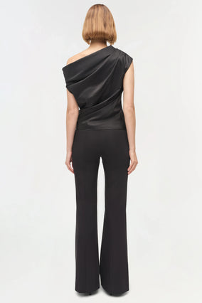 VIVIA DRAPED TOP- BLACK