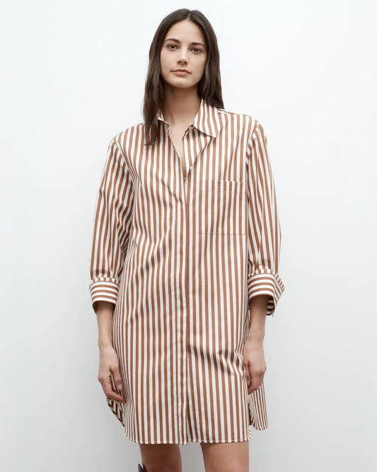 MORNING AFTER DRESS- IVORY/COGNAC