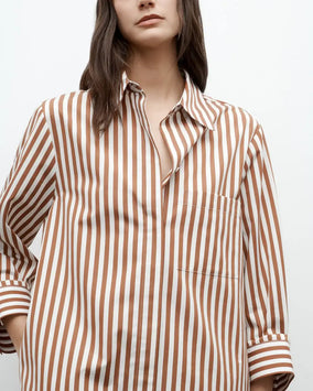MORNING AFTER DRESS- IVORY/COGNAC
