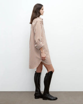 MORNING AFTER DRESS- IVORY/COGNAC