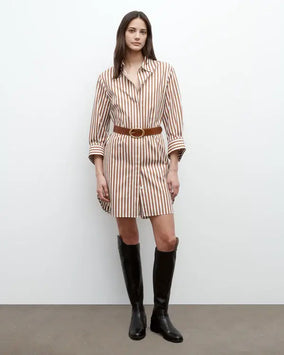 MORNING AFTER DRESS- IVORY/COGNAC