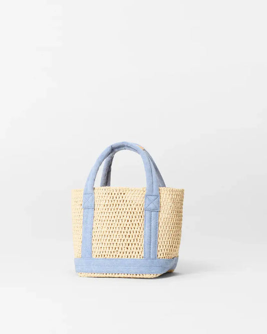 MINI CROCHET TOTE- CROCHET/LIGHT DENIM