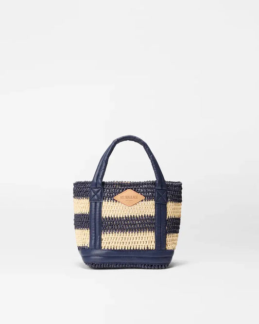 DAWN/NATURAL STRIPE CROCHET MINI CROCHET TOTE