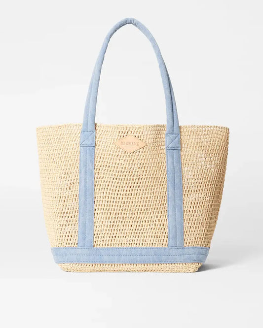 MEDIUM CROCHET TOTE- CROCHET/LIGHT DENIM