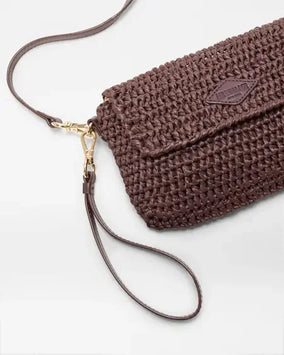 BROWN CROCHET CROCHET CONVERTIBLE CROSSBODY