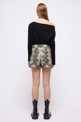 LA VINA DRAPED OFF SHOULDER SWEATER