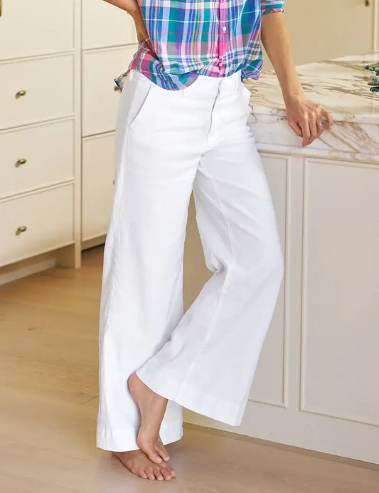 WEST VILLAGE WIDE LEG CHINO- WHITE