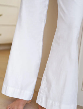 WEST VILLAGE WIDE LEG CHINO- WHITE