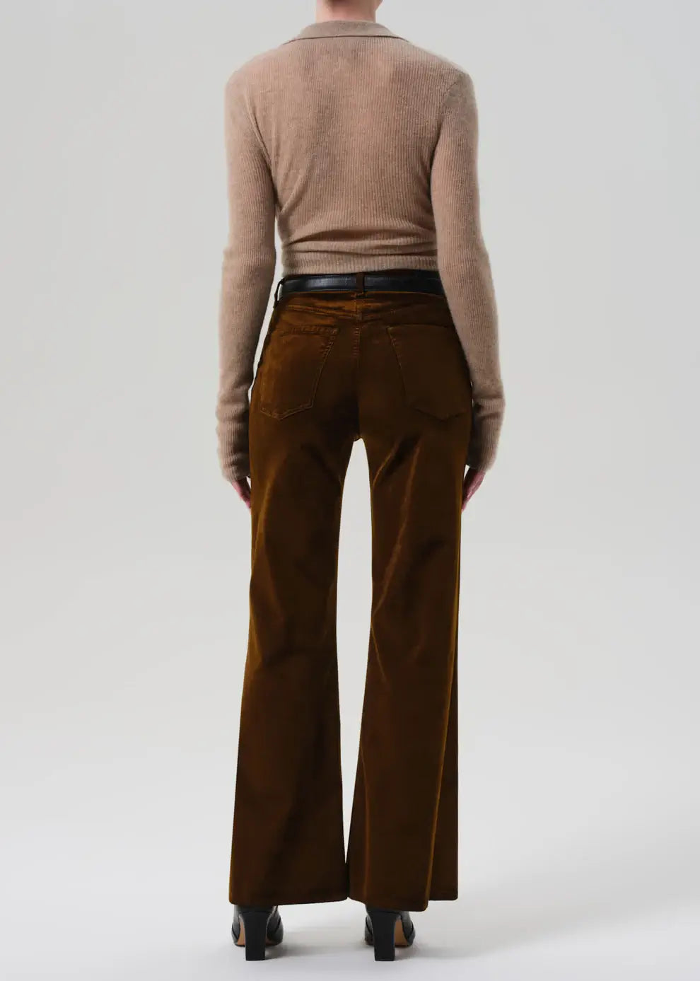 KIMBERLY PATCH POCKET FLARE IN VELVET