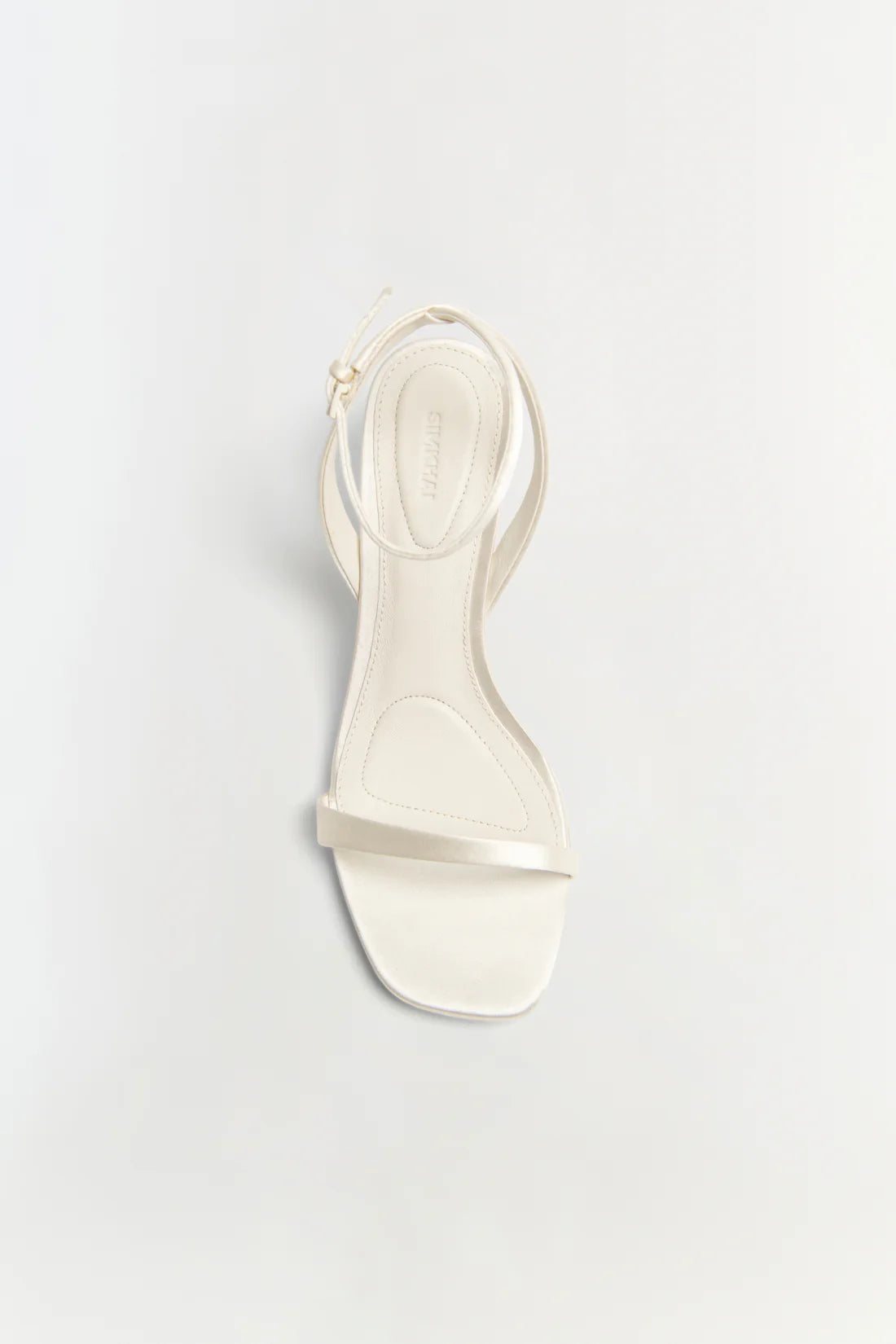 BRIDGET SATIN OYSTER SHELL WEDGE SANDAL