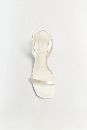 BRIDGET SATIN OYSTER SHELL WEDGE SANDAL