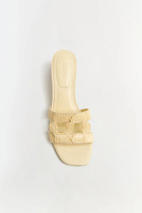 MONOGRAM RAFFIA FLAT SLIDE