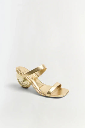 MARION METALLIC LEATHER  SHELL HEEL