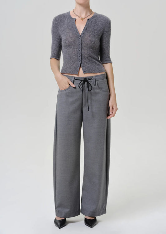 BRYNN DRAWSTRING TROUSER IN FELTED WOOL