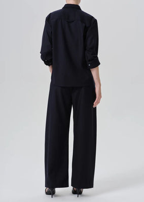 BRYNN DRAWSTRING TROUSER IN FELTED WOOL