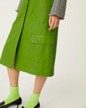 ECO-LEATHER SKIRT WITH MAXI POCKETS