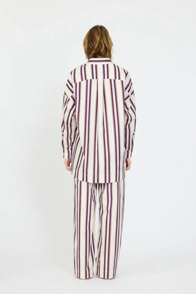 CHIARA HALF PLACKET STRIPED SHIRT