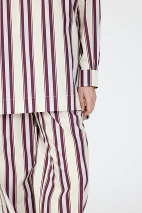 CHIARA HALF PLACKET STRIPED SHIRT